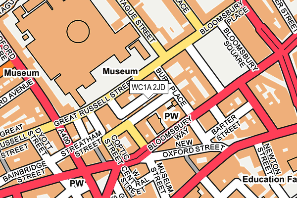 WC1A 2JD map - OS OpenMap – Local (Ordnance Survey)