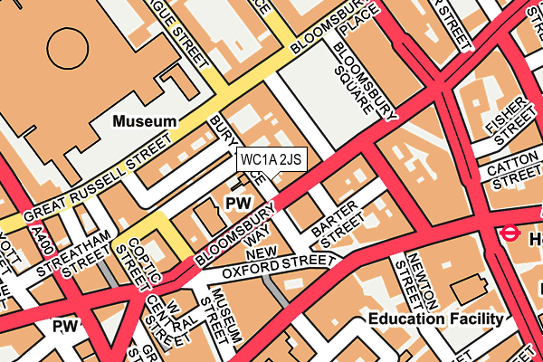 WC1A 2JS map - OS OpenMap – Local (Ordnance Survey)