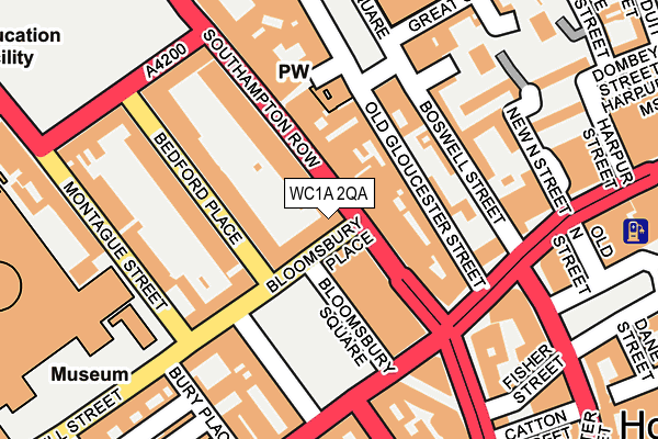 WC1A 2QA map - OS OpenMap – Local (Ordnance Survey)