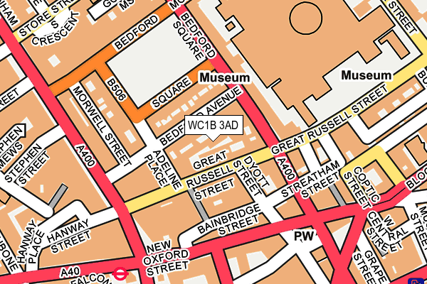 WC1B 3AD map - OS OpenMap – Local (Ordnance Survey)