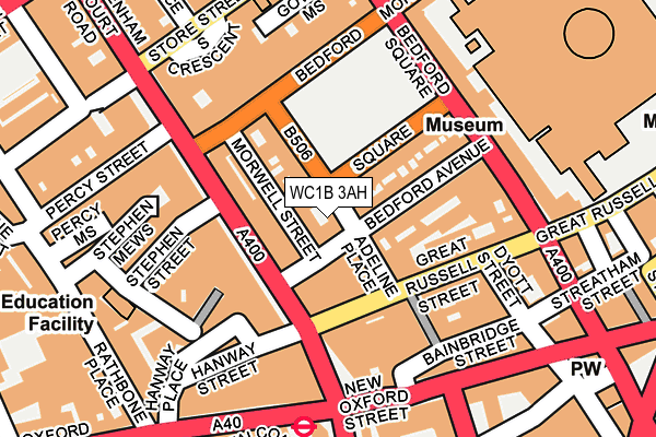 WC1B 3AH map - OS OpenMap – Local (Ordnance Survey)