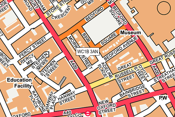 WC1B 3AN map - OS OpenMap – Local (Ordnance Survey)