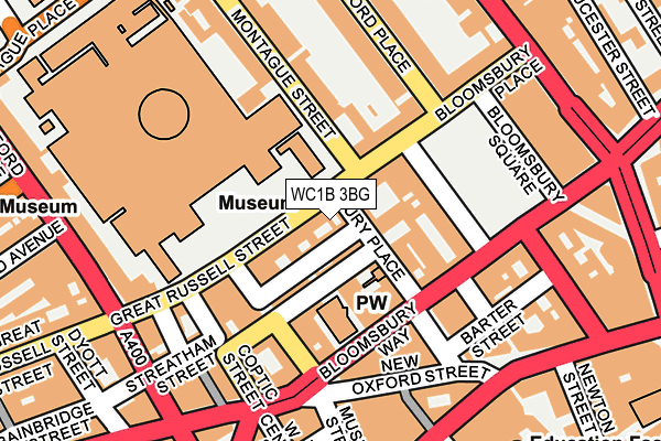 WC1B 3BG map - OS OpenMap – Local (Ordnance Survey)