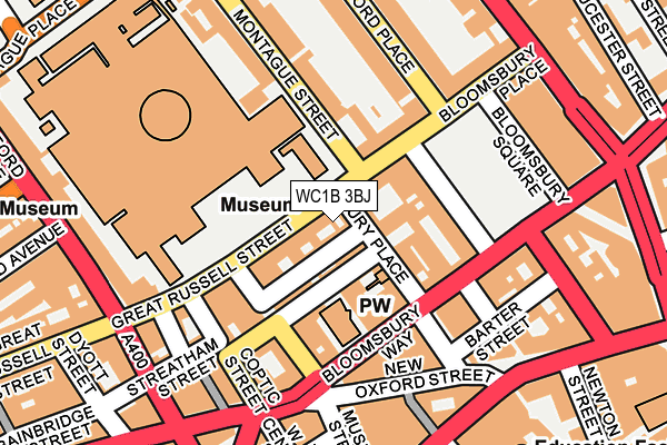 WC1B 3BJ map - OS OpenMap – Local (Ordnance Survey)