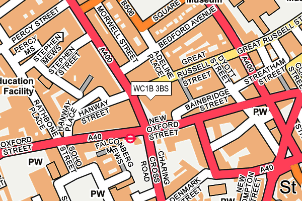 WC1B 3BS map - OS OpenMap – Local (Ordnance Survey)