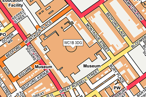 WC1B 3DG map - OS OpenMap – Local (Ordnance Survey)