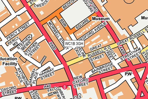 WC1B 3GH map - OS OpenMap – Local (Ordnance Survey)