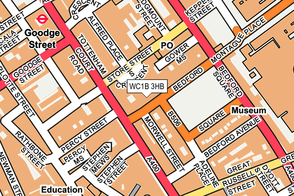 WC1B 3HB map - OS OpenMap – Local (Ordnance Survey)