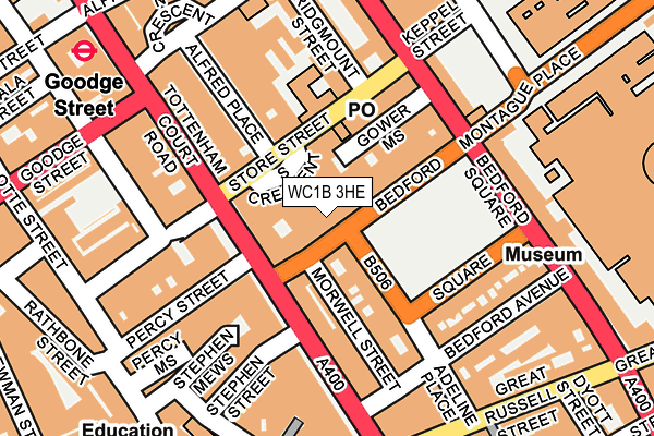 WC1B 3HE map - OS OpenMap – Local (Ordnance Survey)