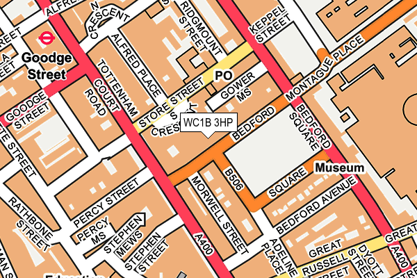 WC1B 3HP map - OS OpenMap – Local (Ordnance Survey)