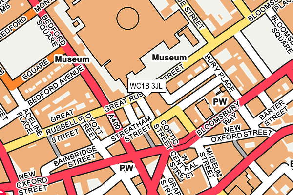 WC1B 3JL map - OS OpenMap – Local (Ordnance Survey)