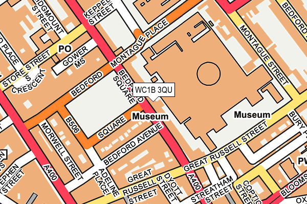 WC1B 3QU map - OS OpenMap – Local (Ordnance Survey)