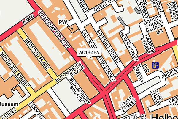 WC1B 4BA map - OS OpenMap – Local (Ordnance Survey)
