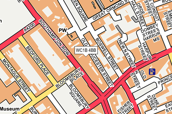 WC1B 4BB map - OS OpenMap – Local (Ordnance Survey)