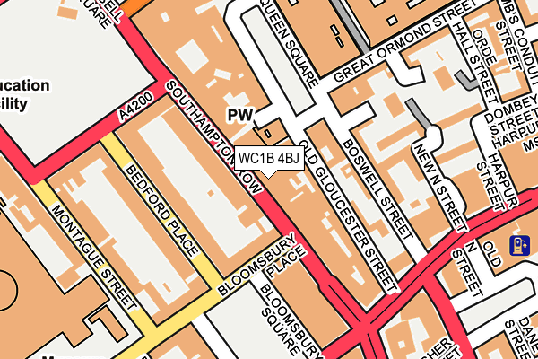 WC1B 4BJ map - OS OpenMap – Local (Ordnance Survey)