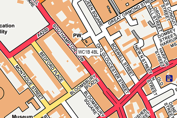 WC1B 4BL map - OS OpenMap – Local (Ordnance Survey)