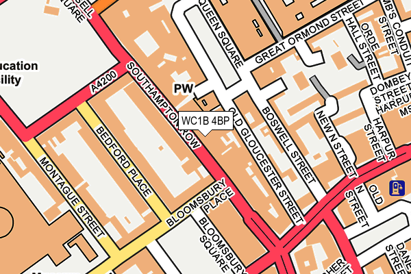 WC1B 4BP map - OS OpenMap – Local (Ordnance Survey)
