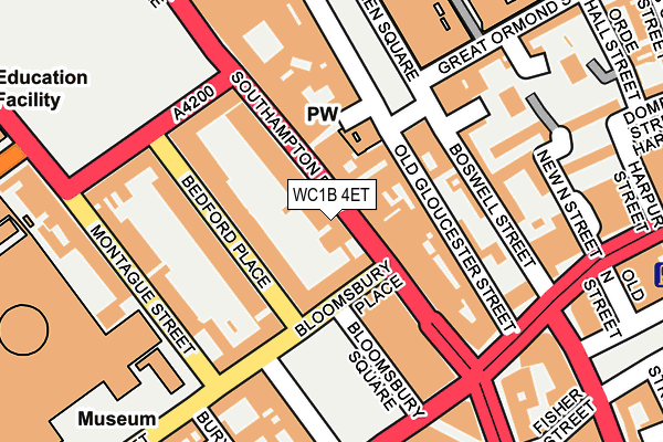 WC1B 4ET map - OS OpenMap – Local (Ordnance Survey)
