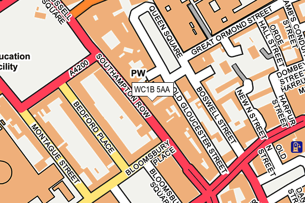 WC1B 5AA map - OS OpenMap – Local (Ordnance Survey)