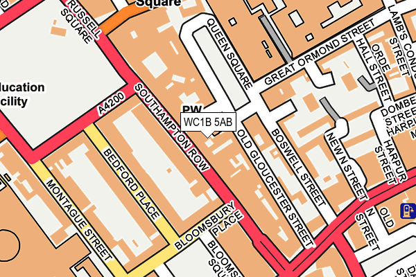WC1B 5AB map - OS OpenMap – Local (Ordnance Survey)