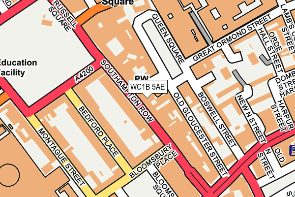 WC1B 5AE map - OS OpenMap – Local (Ordnance Survey)