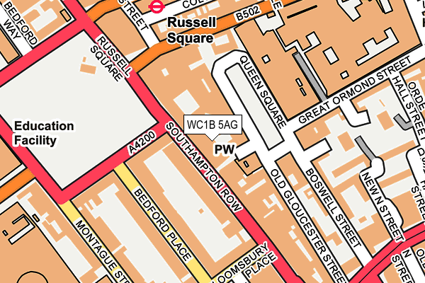 WC1B 5AG map - OS OpenMap – Local (Ordnance Survey)