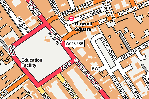 WC1B 5BB map - OS OpenMap – Local (Ordnance Survey)