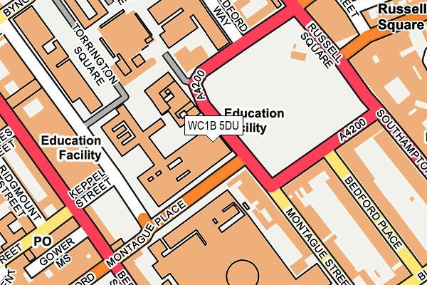 WC1B 5DU map - OS OpenMap – Local (Ordnance Survey)