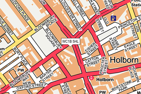 WC1B 5HL map - OS OpenMap – Local (Ordnance Survey)
