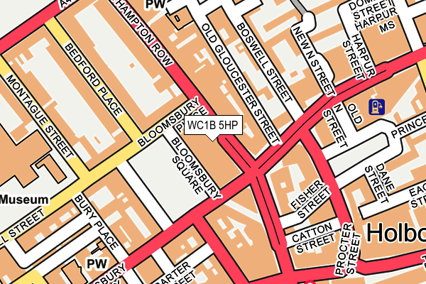 WC1B 5HP map - OS OpenMap – Local (Ordnance Survey)