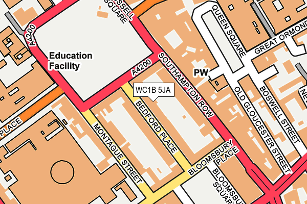 WC1B 5JA map - OS OpenMap – Local (Ordnance Survey)