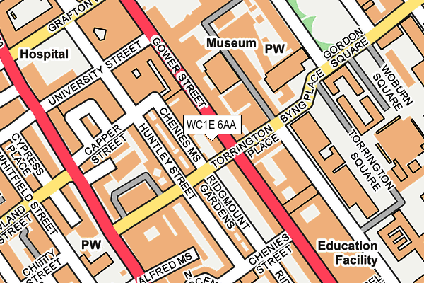 WC1E 6AA map - OS OpenMap – Local (Ordnance Survey)