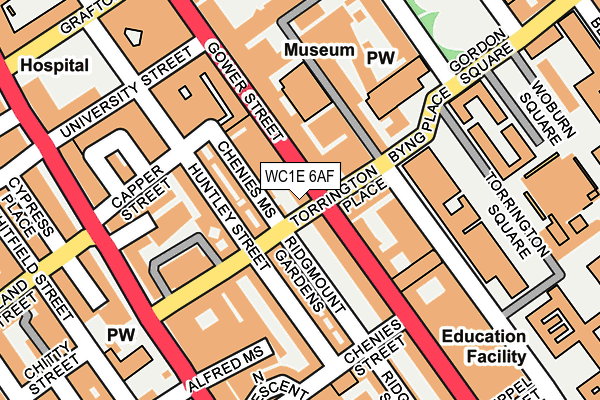 WC1E 6AF map - OS OpenMap – Local (Ordnance Survey)