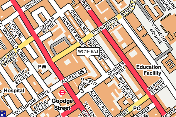 WC1E 6AJ map - OS OpenMap – Local (Ordnance Survey)