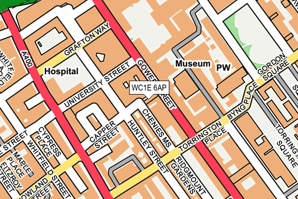WC1E 6AP map - OS OpenMap – Local (Ordnance Survey)