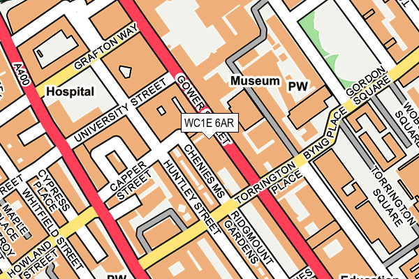 WC1E 6AR map - OS OpenMap – Local (Ordnance Survey)