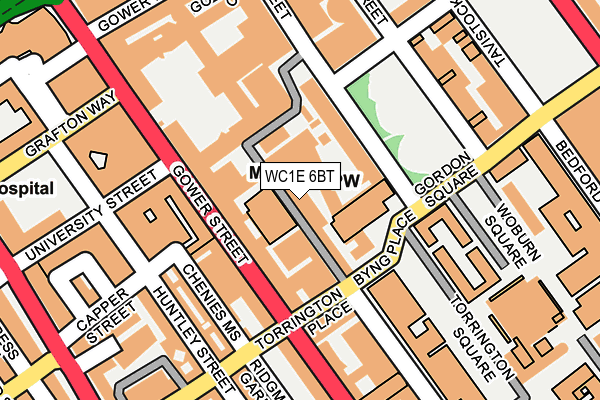 WC1E 6BT map - OS OpenMap – Local (Ordnance Survey)