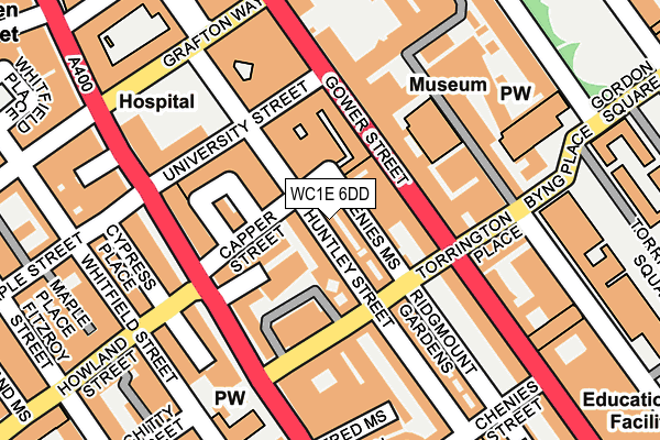 WC1E 6DD map - OS OpenMap – Local (Ordnance Survey)