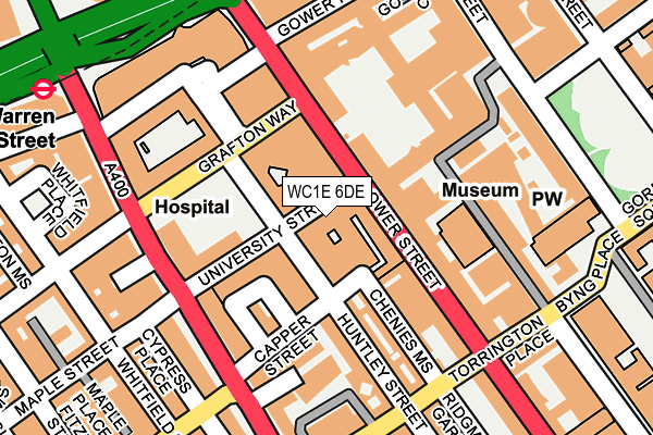 WC1E 6DE map - OS OpenMap – Local (Ordnance Survey)