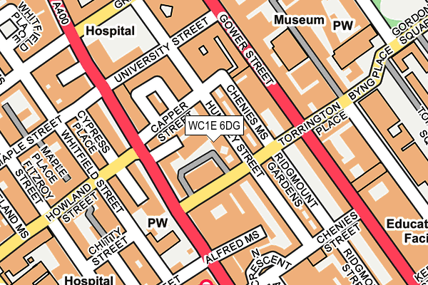 WC1E 6DG map - OS OpenMap – Local (Ordnance Survey)