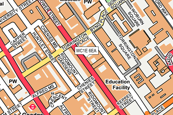 WC1E 6EA map - OS OpenMap – Local (Ordnance Survey)