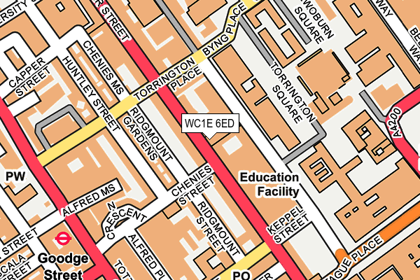 WC1E 6ED map - OS OpenMap – Local (Ordnance Survey)