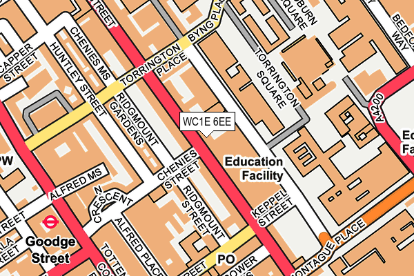 WC1E 6EE map - OS OpenMap – Local (Ordnance Survey)