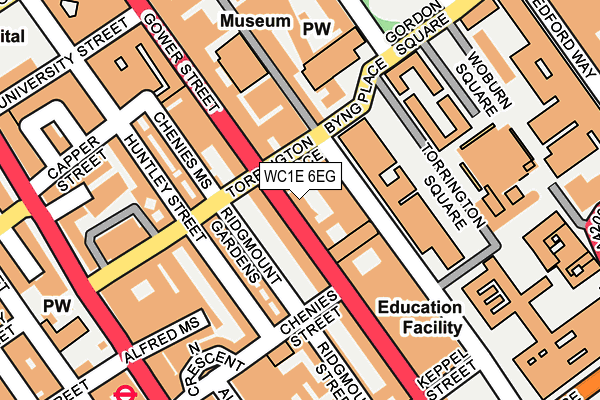 WC1E 6EG map - OS OpenMap – Local (Ordnance Survey)
