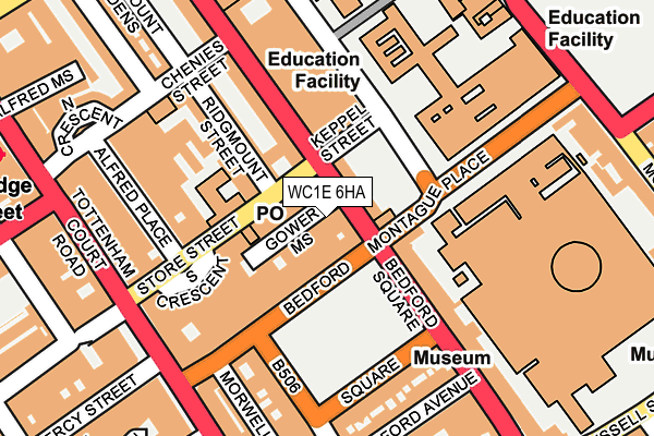 WC1E 6HA map - OS OpenMap – Local (Ordnance Survey)