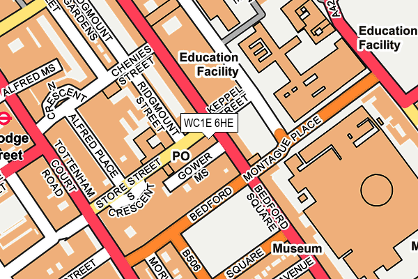 WC1E 6HE map - OS OpenMap – Local (Ordnance Survey)