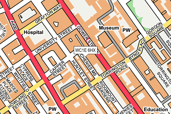 WC1E 6HX map - OS OpenMap – Local (Ordnance Survey)