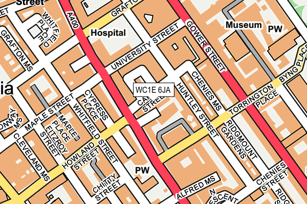 WC1E 6JA map - OS OpenMap – Local (Ordnance Survey)