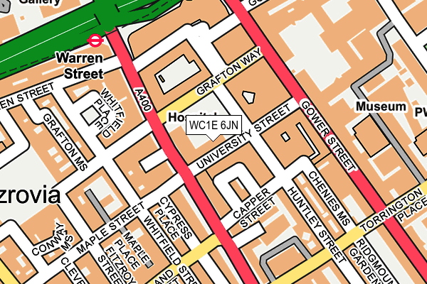 WC1E 6JN map - OS OpenMap – Local (Ordnance Survey)