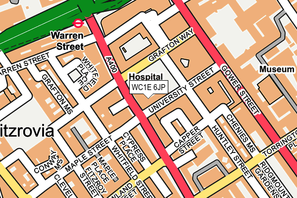 WC1E 6JP map - OS OpenMap – Local (Ordnance Survey)